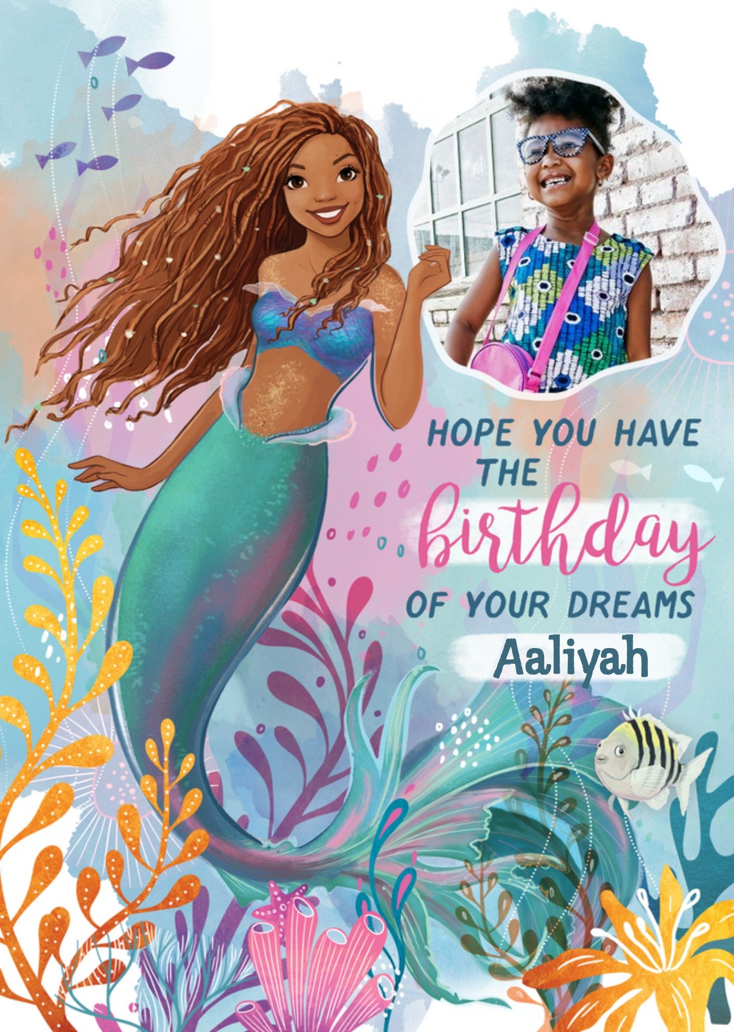 Disney The Little Mermaid Photo Upload Birthday Card Ecard