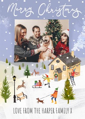 Festive Photo Upload Merry Christmas Card
