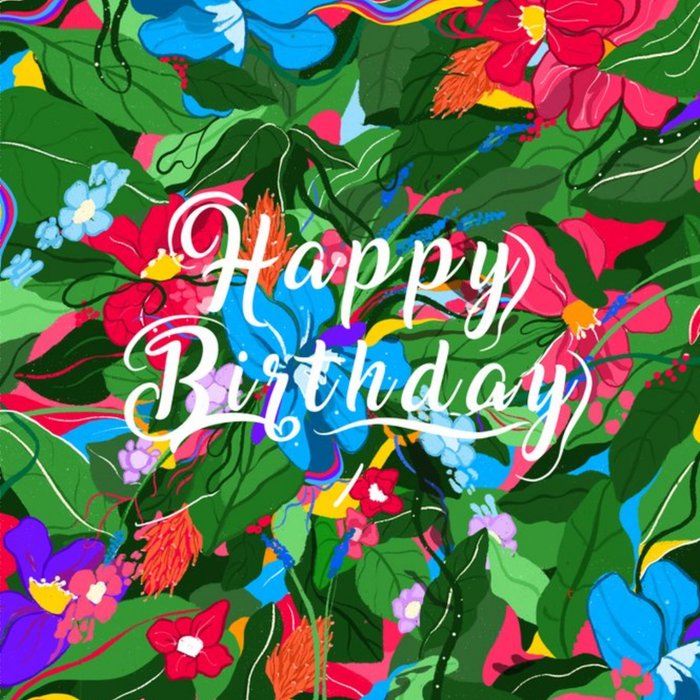 Tasia Floral Happy Birthday Card