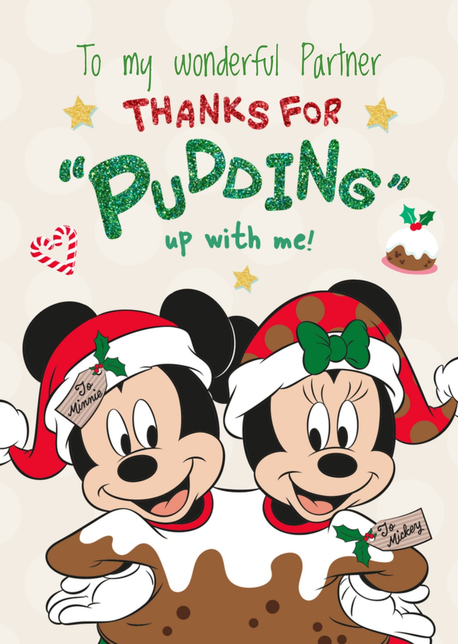Disney Mickey Mouse Thanks For Pudding Up With Me, Large Card