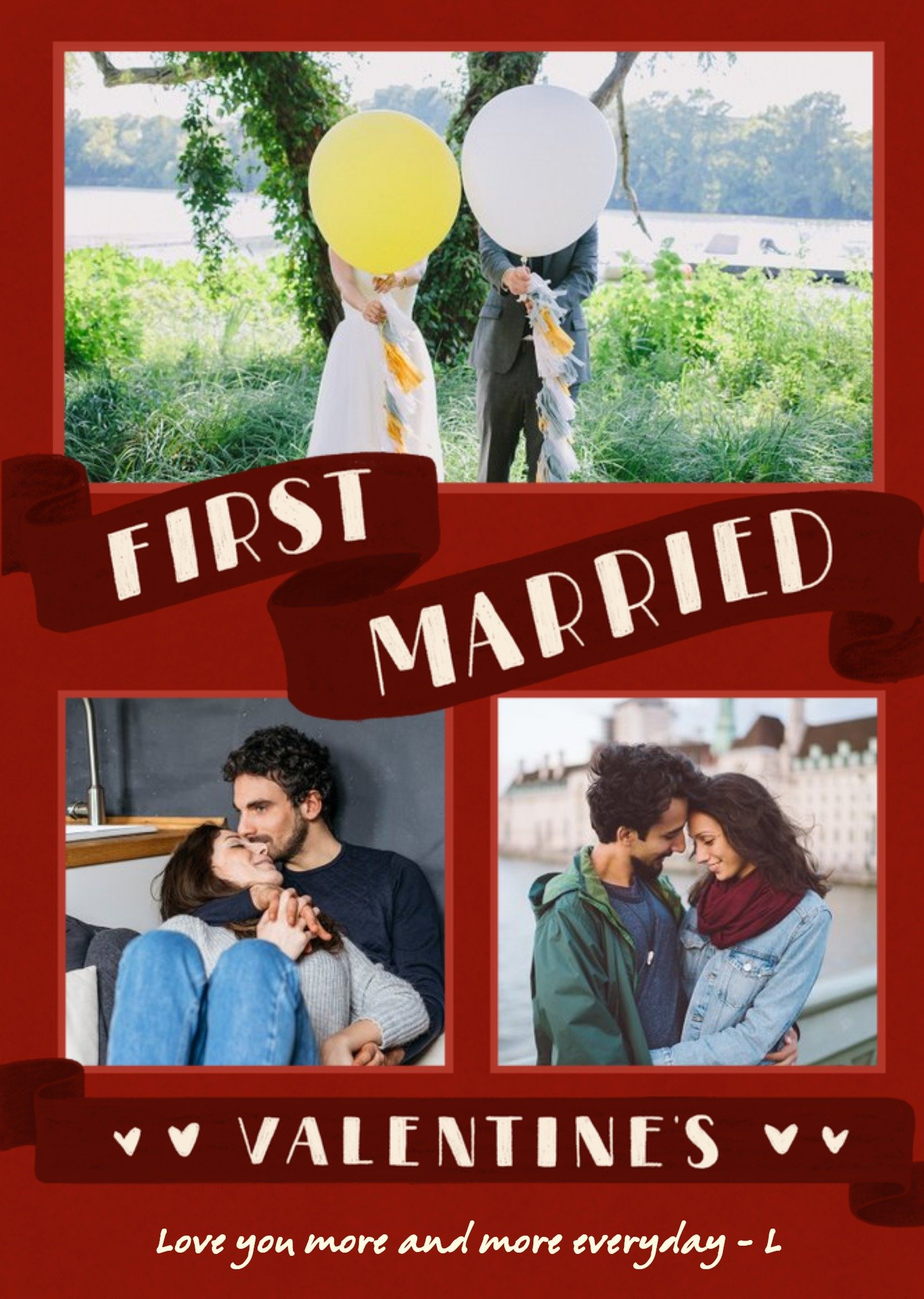 First Married Valentine's Day Multi-Photo Upload Card