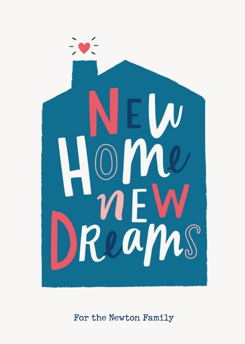 Illustrated Typographic House New Home Card
