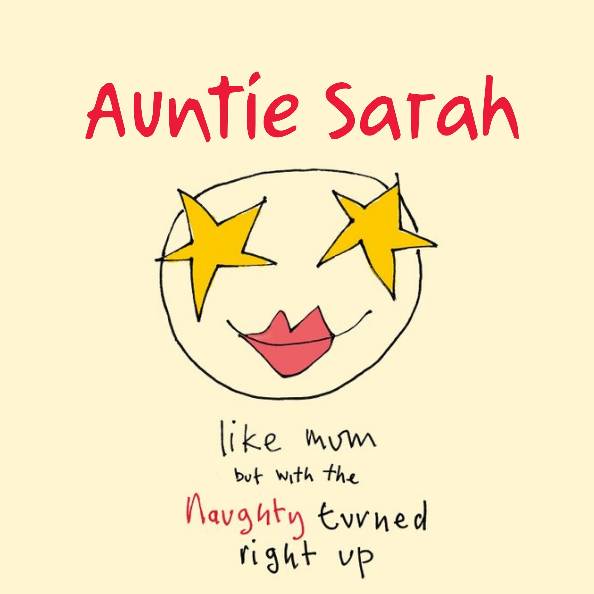 Moonpig Funny Auntie Birthday Card - Naughty, Square
