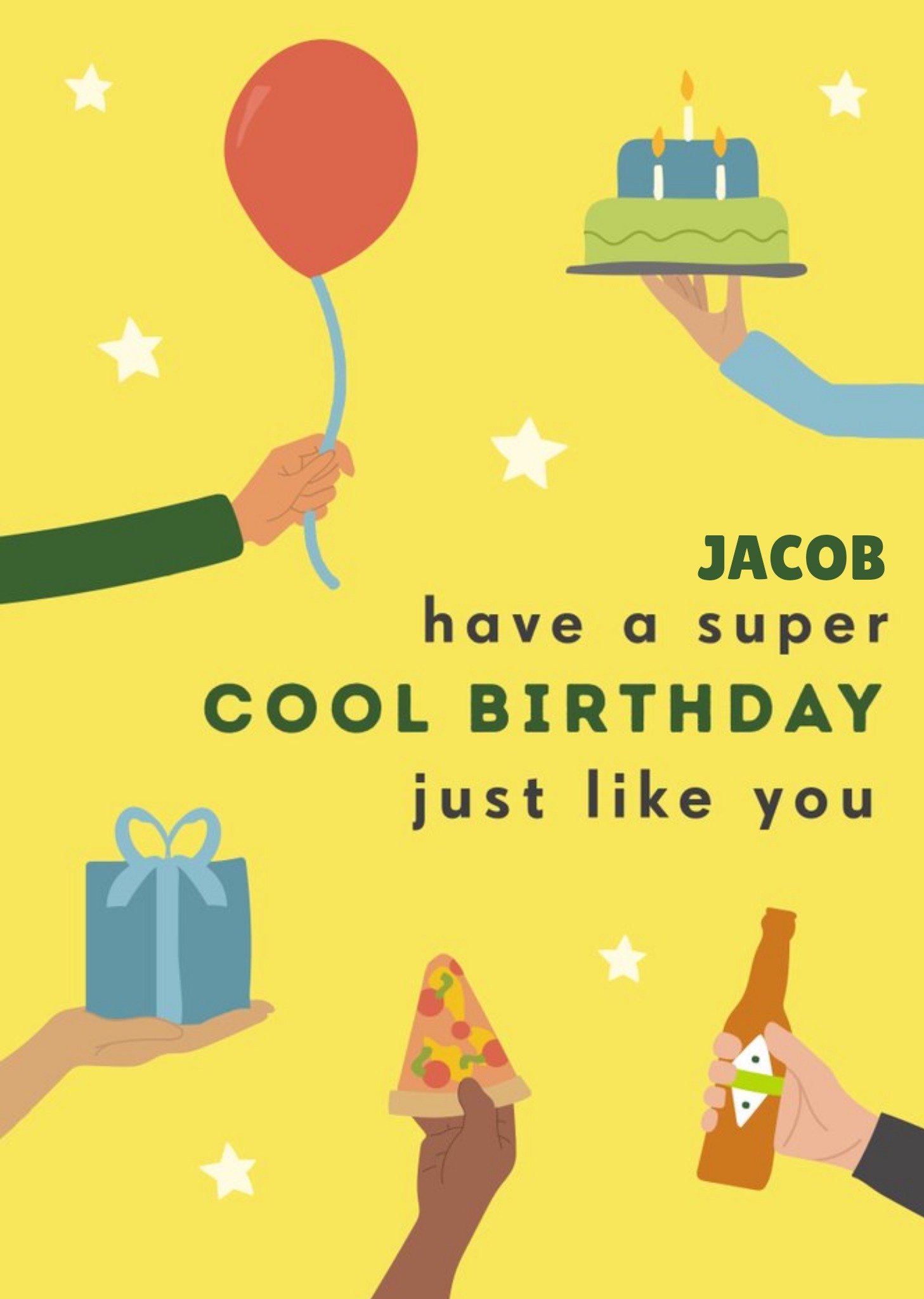 Have A Super Cool Birthday Just Like You Illustrated Birthday Card Ecard