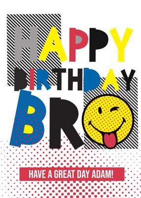 Smiley World Pop Art Personalised Birthday Card