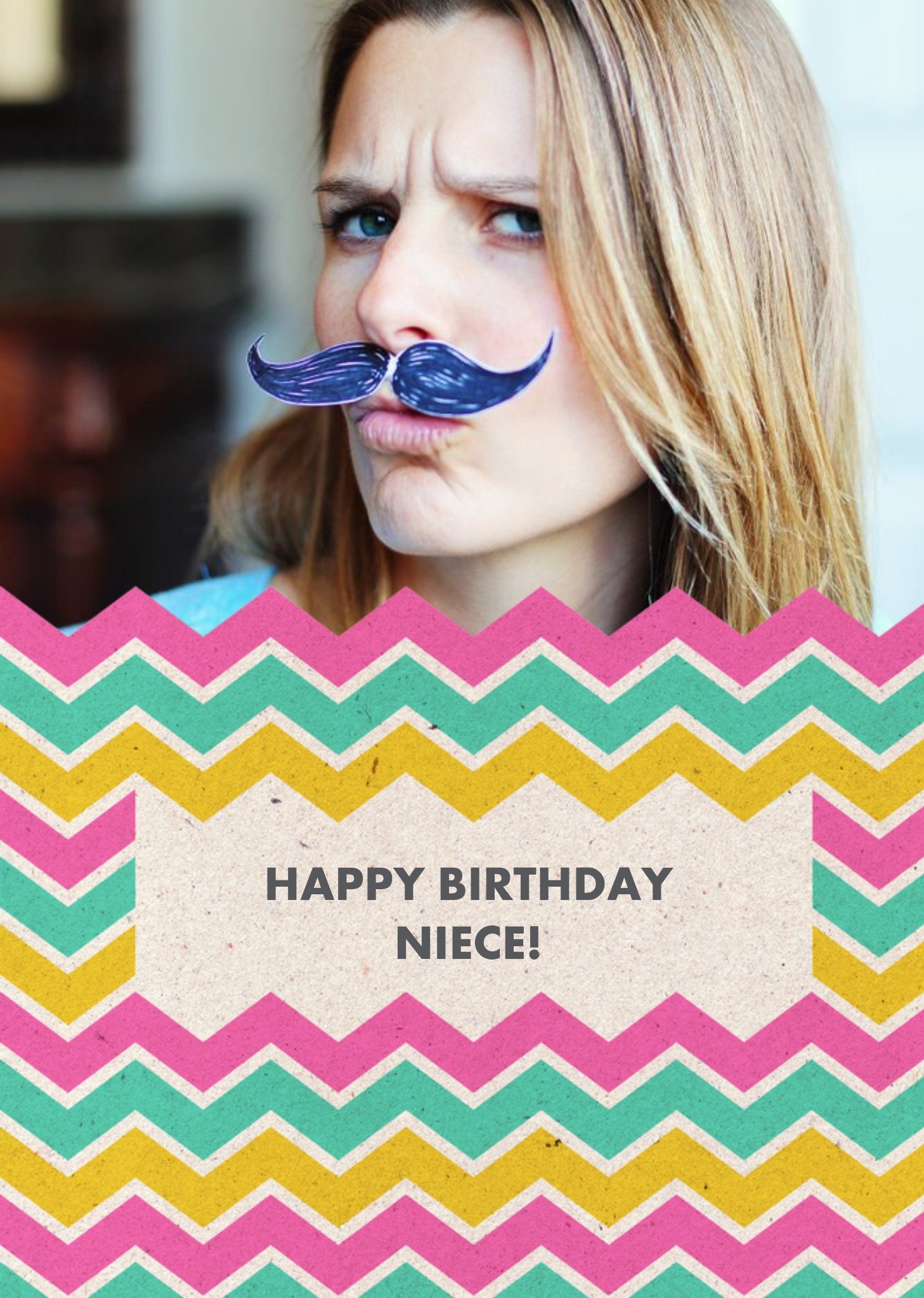 Moonpig Zig Zag Personalised Photo Upload Happy Birthday Card For Niece Ecard