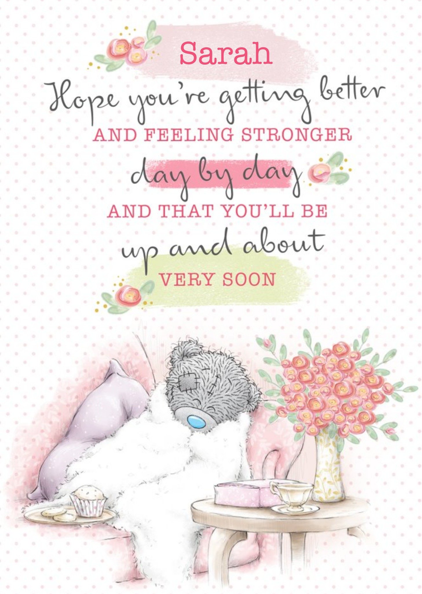 Me To You Tatty Teddy Cute Get Well Soon Card, Large