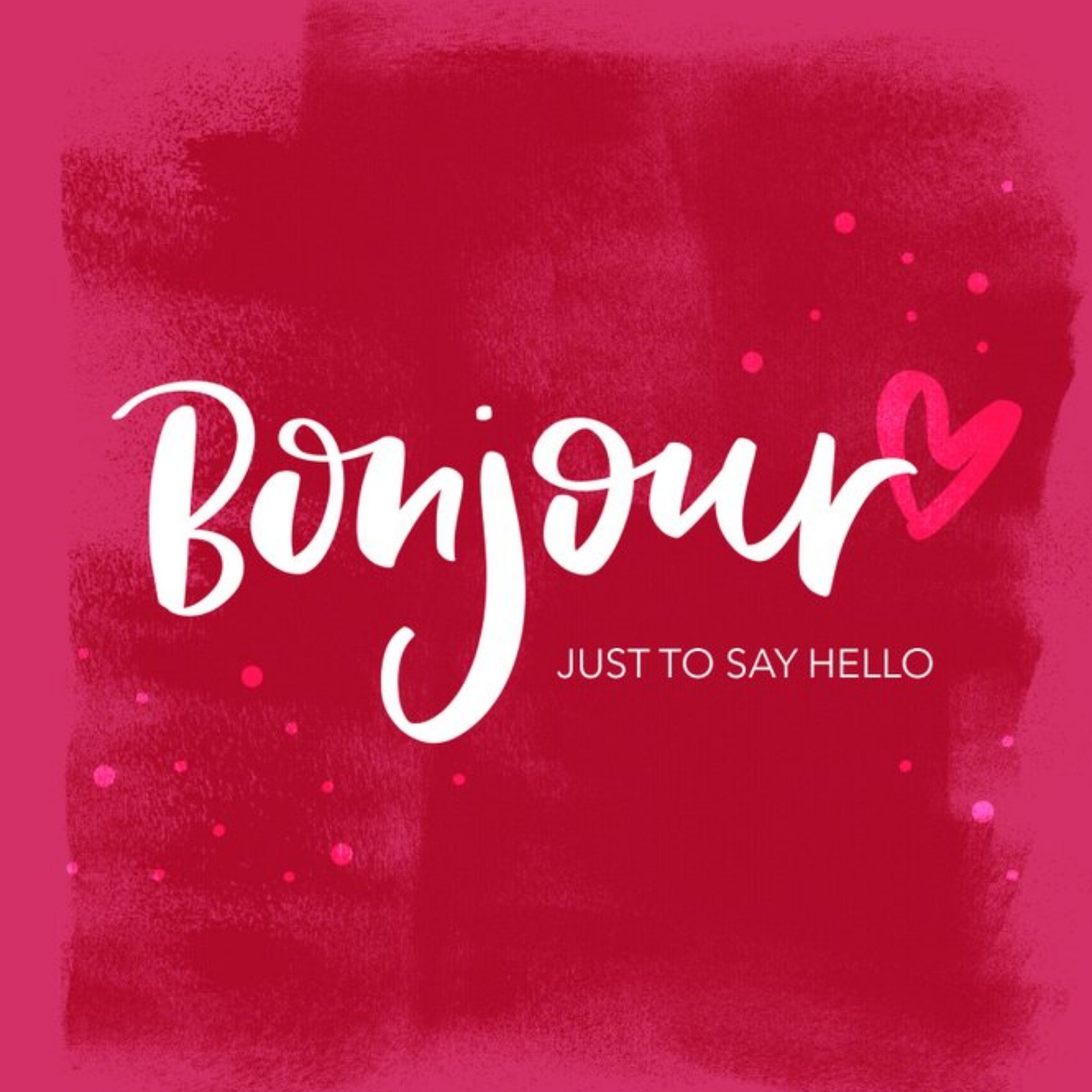 Moonpig Bonjour - Thinking Of You Card - Typographic, Square