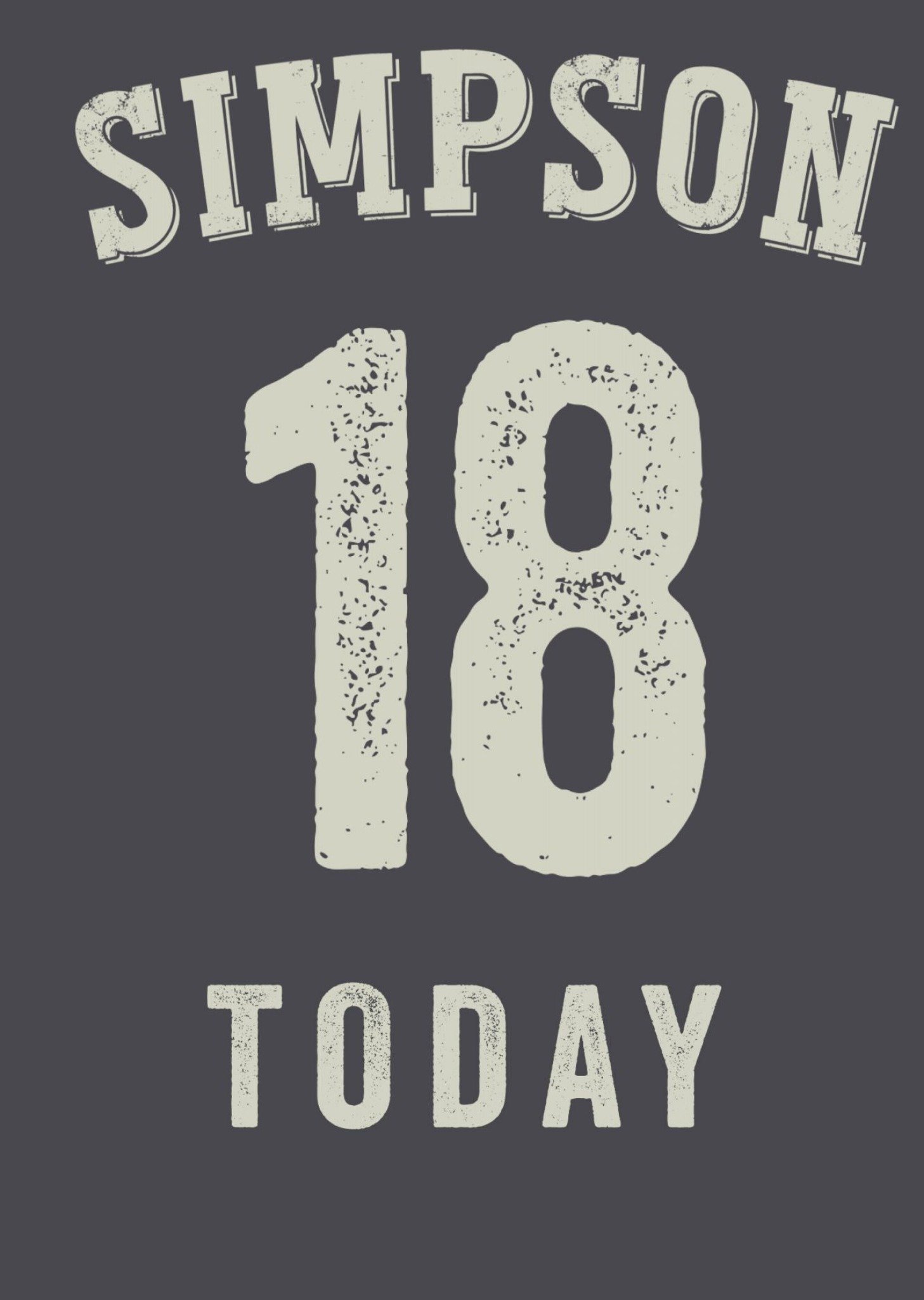 Grey Personalised Happy 18th Birthday Card