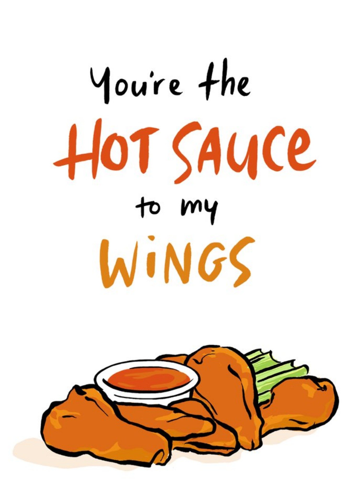 Moonpig Funny Hot Sauce Hot Wings Birthday Card, Large