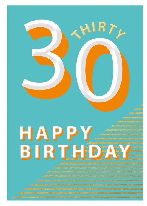 30 Happy Birthday Block Colour Card | Moonpig