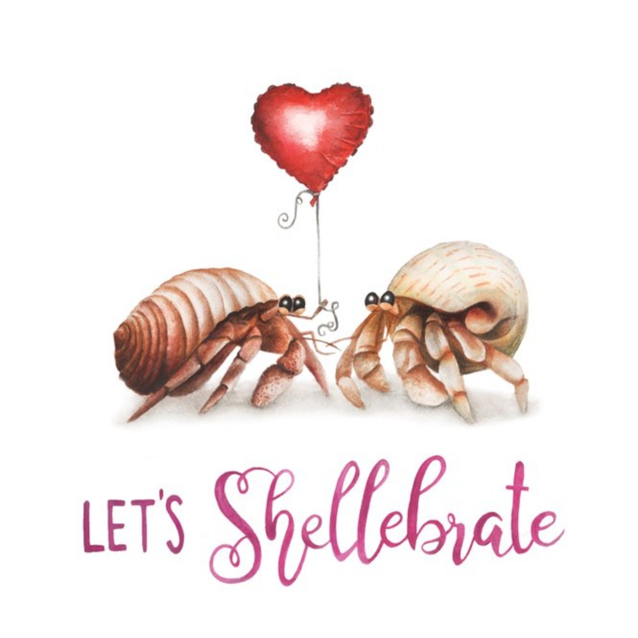 Moonpig Crab Let Us Celebrate Shellebrate Card, Square