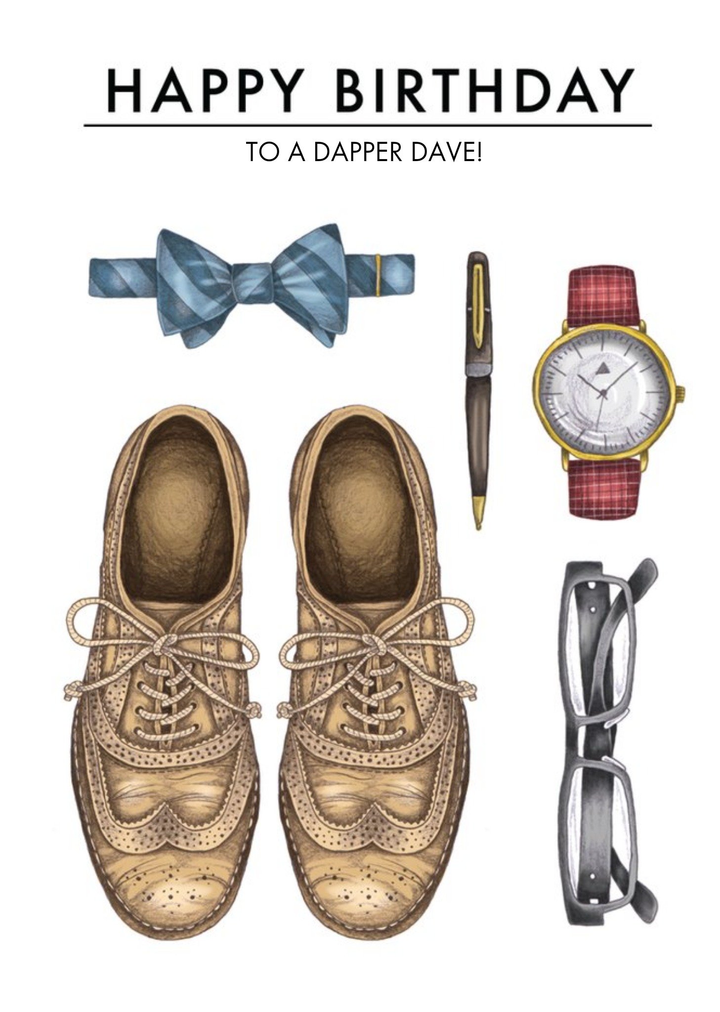 Men's Birthday Card - Men's Fashion - Brogues - Traditional Gentleman Ecard