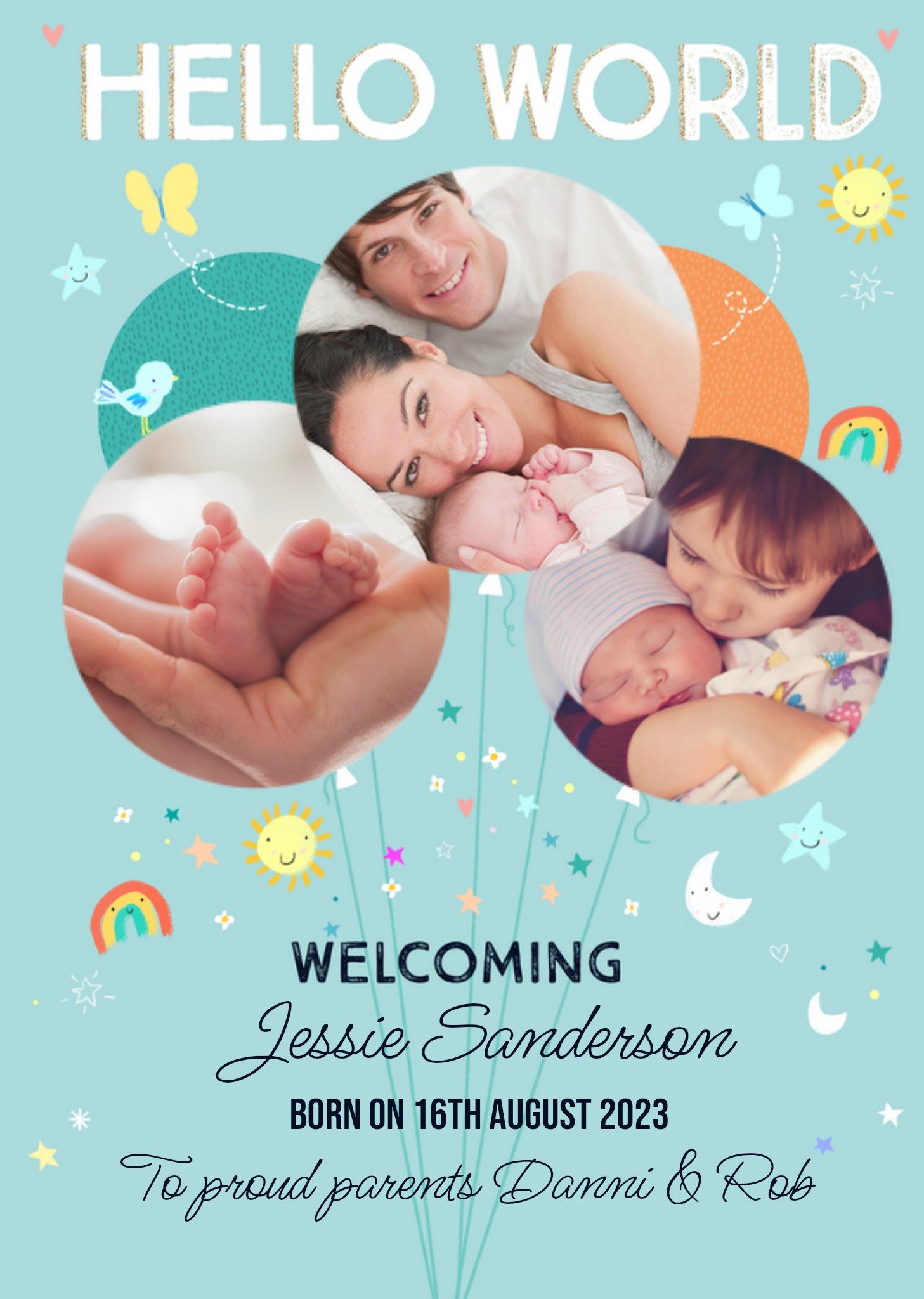 Hello World Photo Upload New Baby Card Ecard