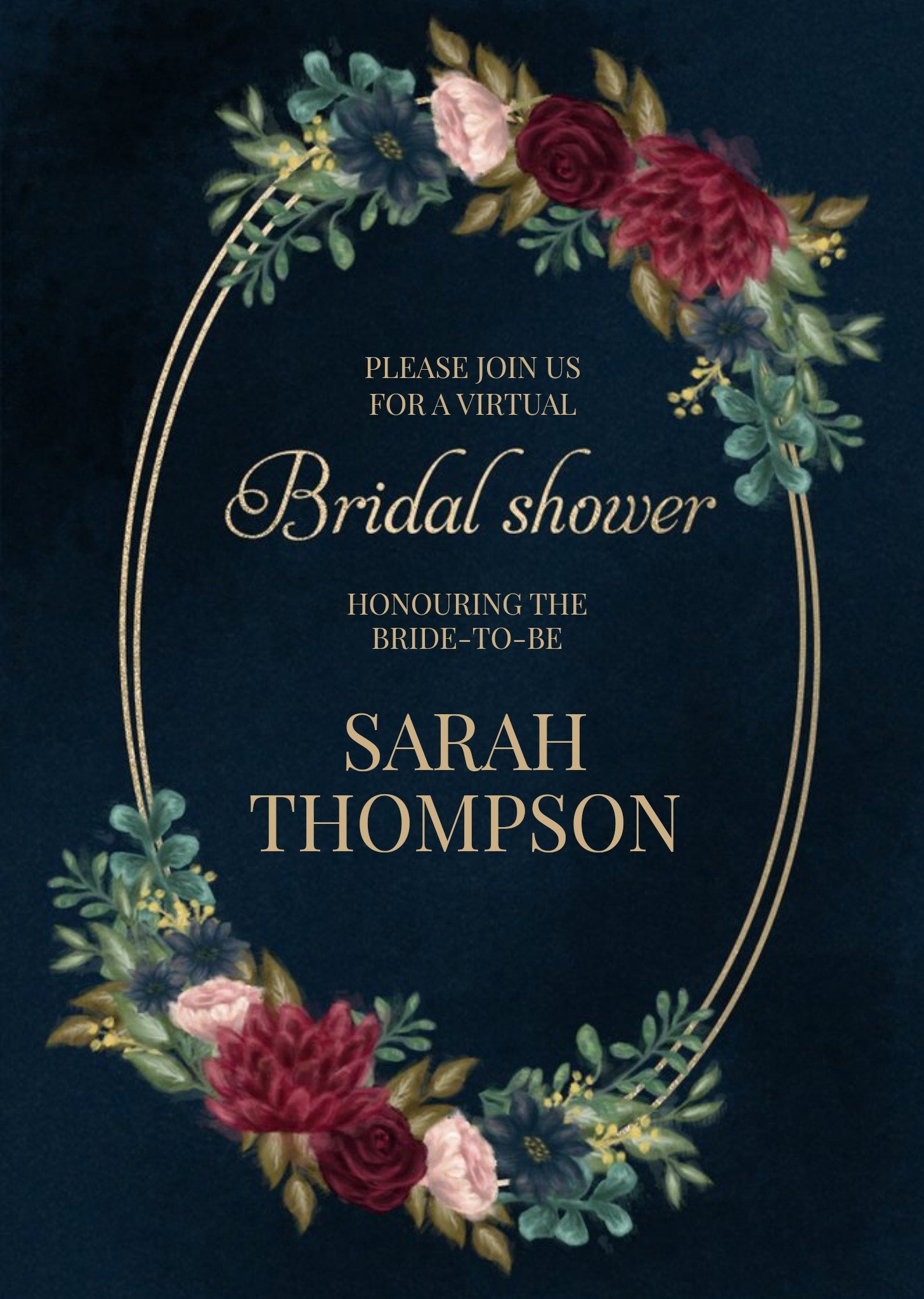 Hope Blossoms Bridal Shower Virtual Inivte Ecard