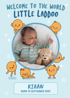 Illustration Of Laddoo Characters Welcome To The World Photo Upload New Baby Boy Card