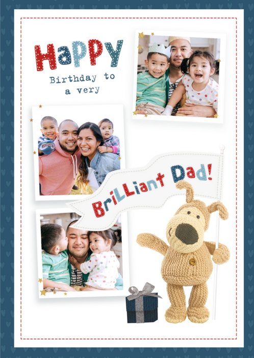 cute Boofle Happy Birthday to a very Brilliant Dad photo upload Card