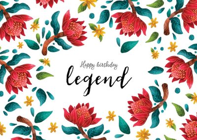 Stray Leaves Illustrated Floral Legend Birthday Card