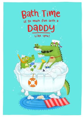 Blue Kiwi Illustration Crocodile Alligator Funny Love Father's Day Card