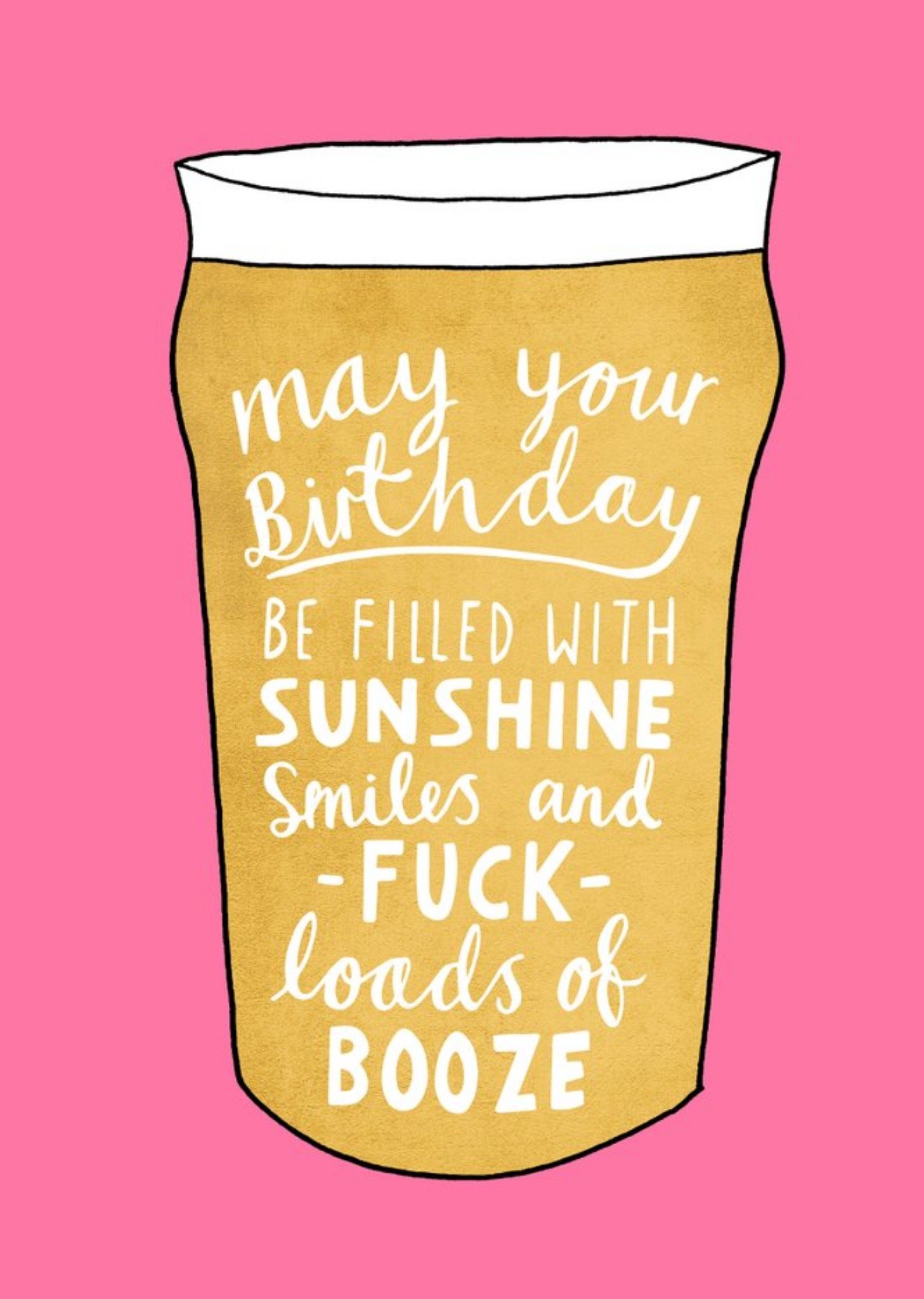 Moonpig Funny Fuck Loads Of Booze Beer Birthday Card, Large
