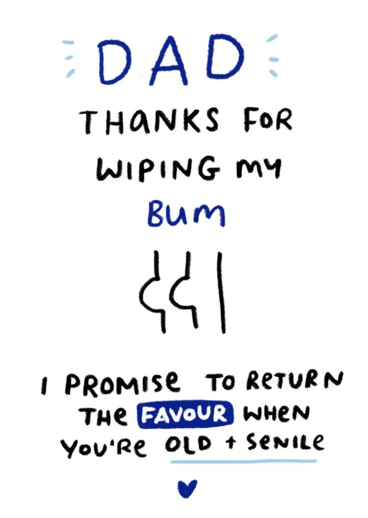 Thanks For Wiping My Bum Funny Father's Day Card Ecard