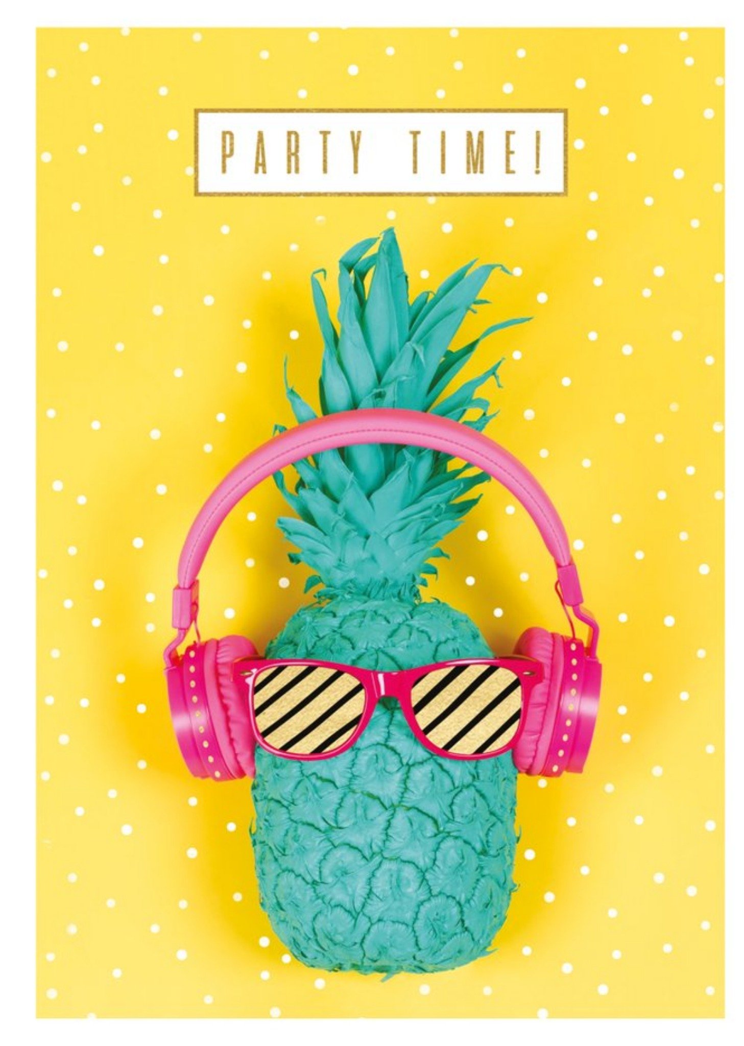 Moonpig Party Time Pineapple And Headphones Card, Large