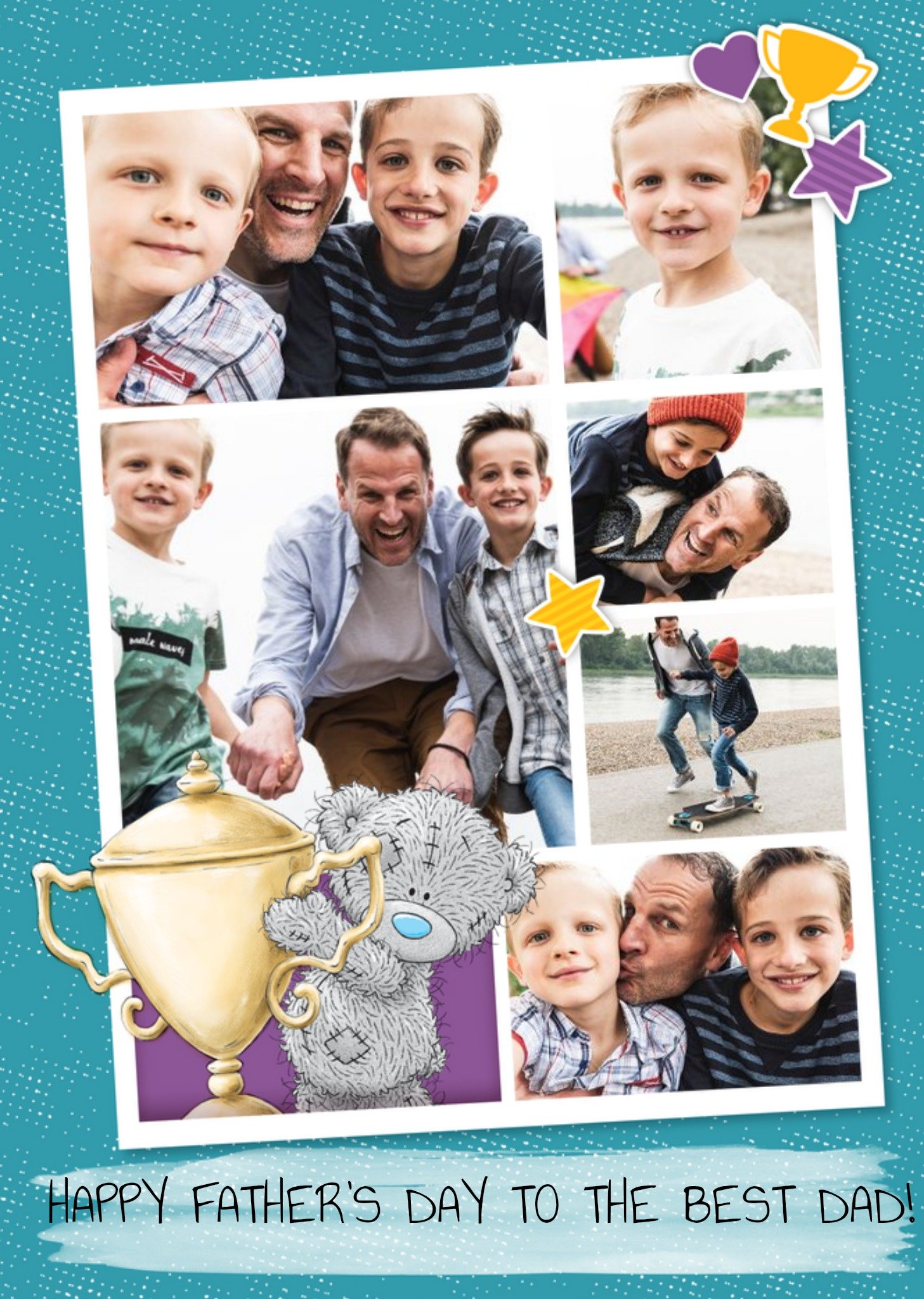 Me To You Tatty Teddy To The Best Dad Happy Father's Day Multi-Photo Card Ecard