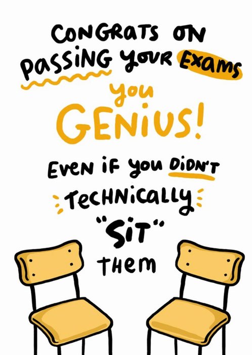 Funny Genius Exam Congratulations Card