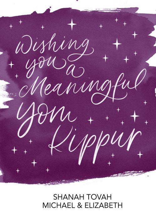Modern Typographic Wishing You A Meaningful Yom Kippur Card