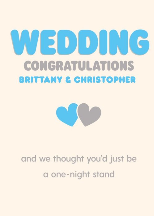 Typographic Humorous Editable Wedding Card