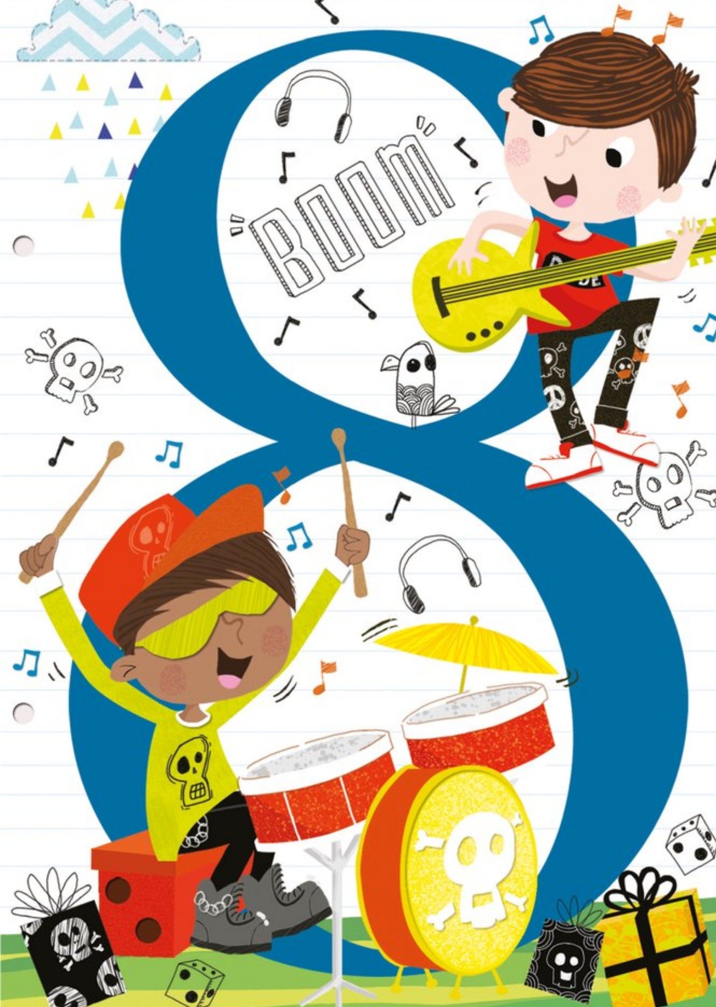 Kids Playing Music 8 Birthday Card Ecard