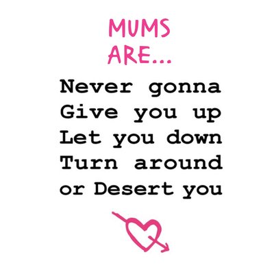 Mother's Day Card - Mum - funny - Rick Astley