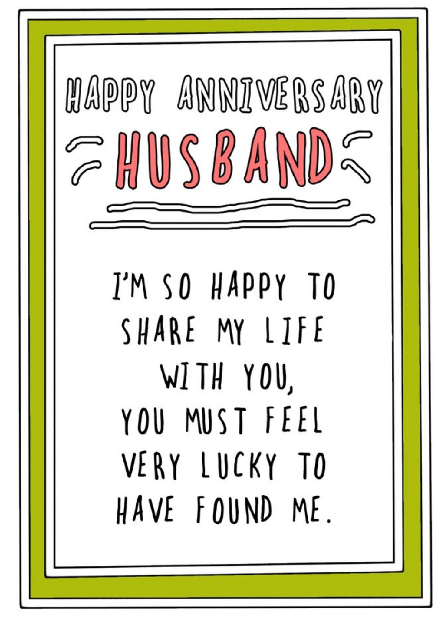 Go La La Humour Husband Border Funny Anniversary Card Ecard