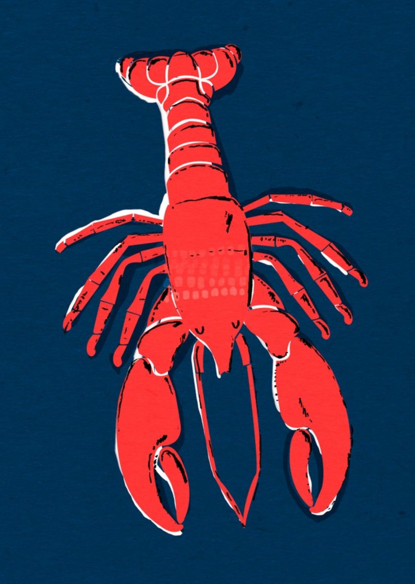 Moonpig Graphic Lobster Personalised Greetings Card, Large