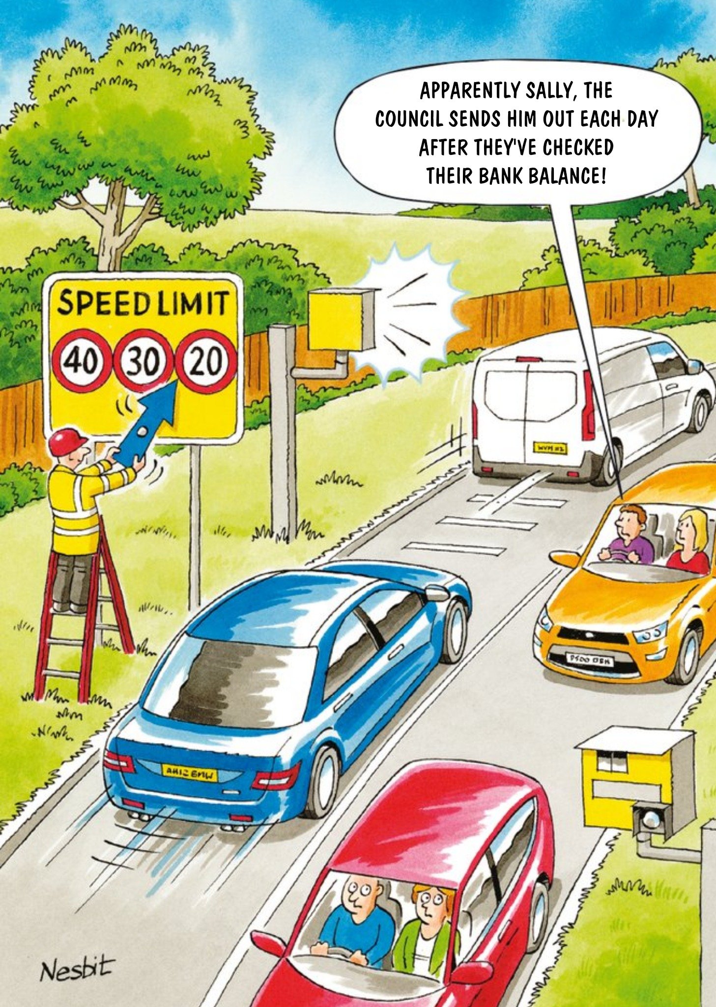 Ling Design Funny Side Of Life Speed Limit Card Ecard
