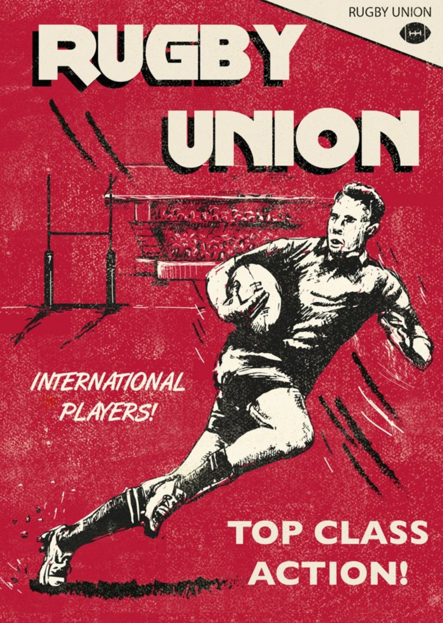 Moonpig Rugby Union Top Class Action Card, Large