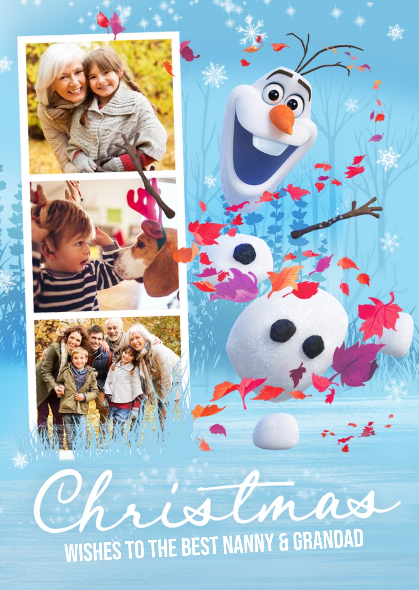 Disney Frozen 2 Nanny And Grandad Photo Upload Christmas Card Ecard