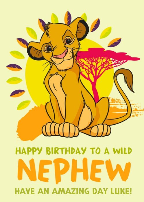 Disney Lion King Happy Birthday Card - To a Wild Nephew