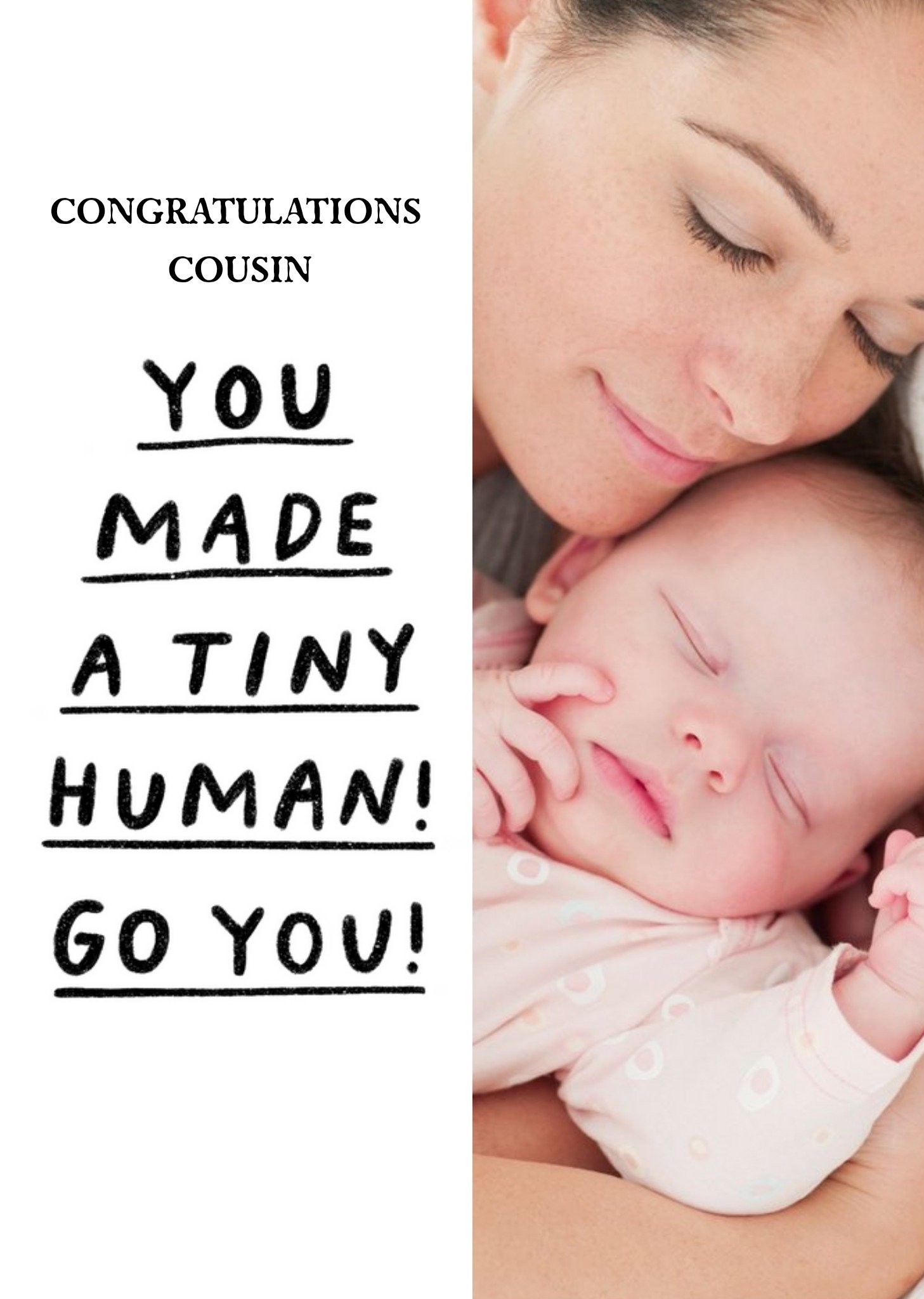Moonpig Photo Upload You Made A Tiny Human New Baby Card, Large