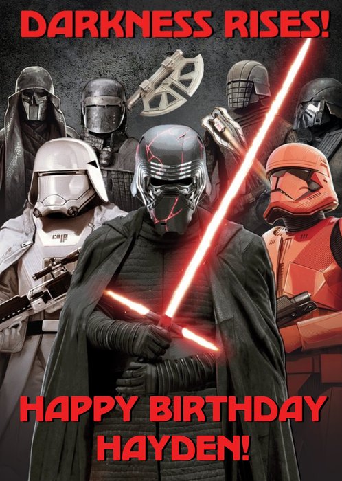 Star Wars Episode 9 The Rise of Skywalker Kylo Ren Stormtrooper Dark side personalised birthday card