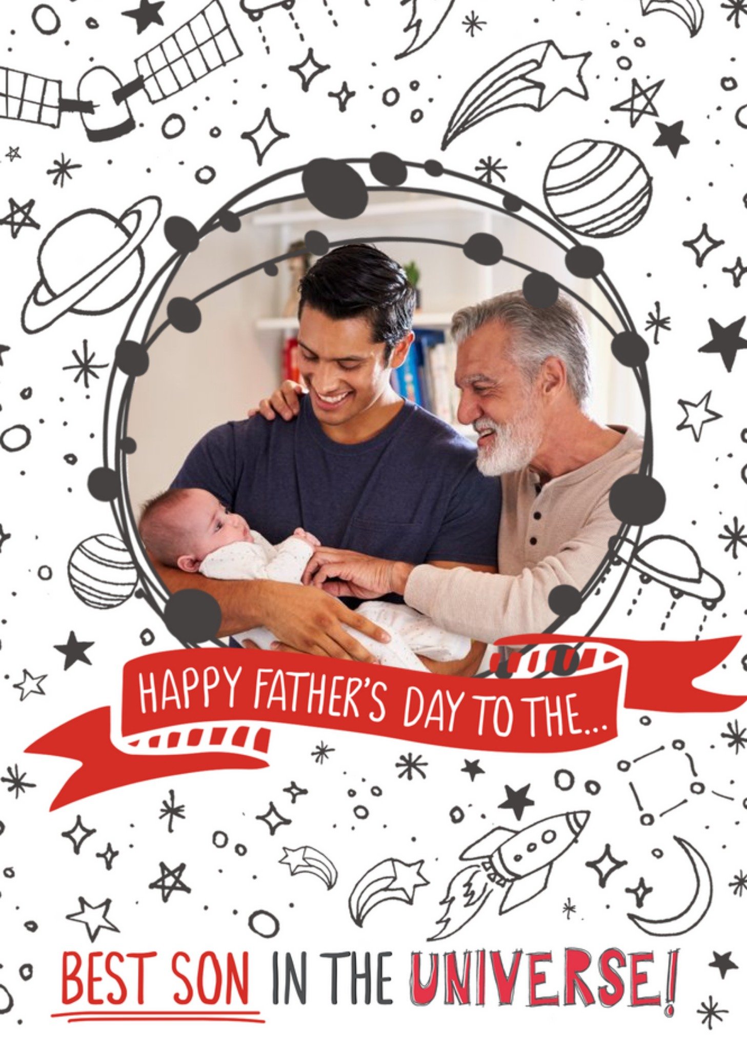 Best Son In The Universe Photo Upload Father's Day Card