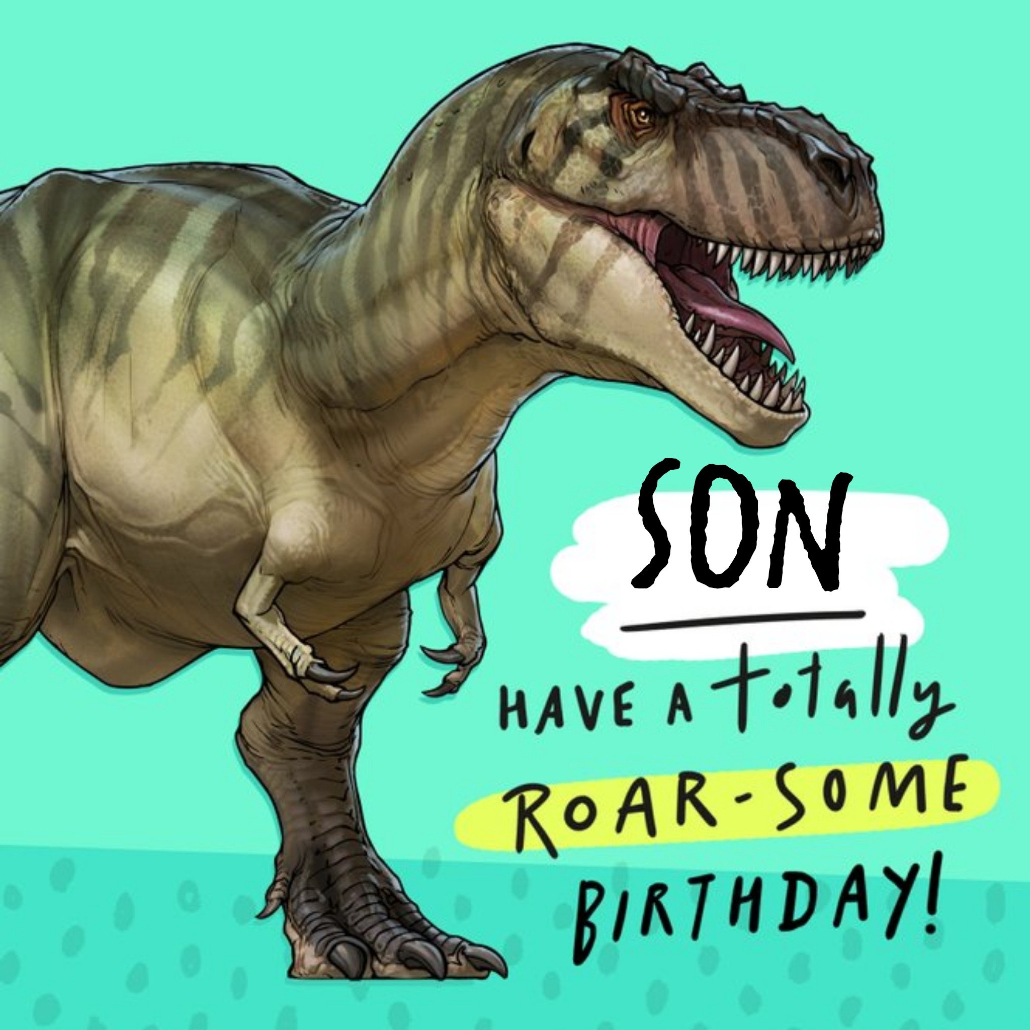 The Natural History Museum Tyrannosaurus Rex Son Birthday Card, Square