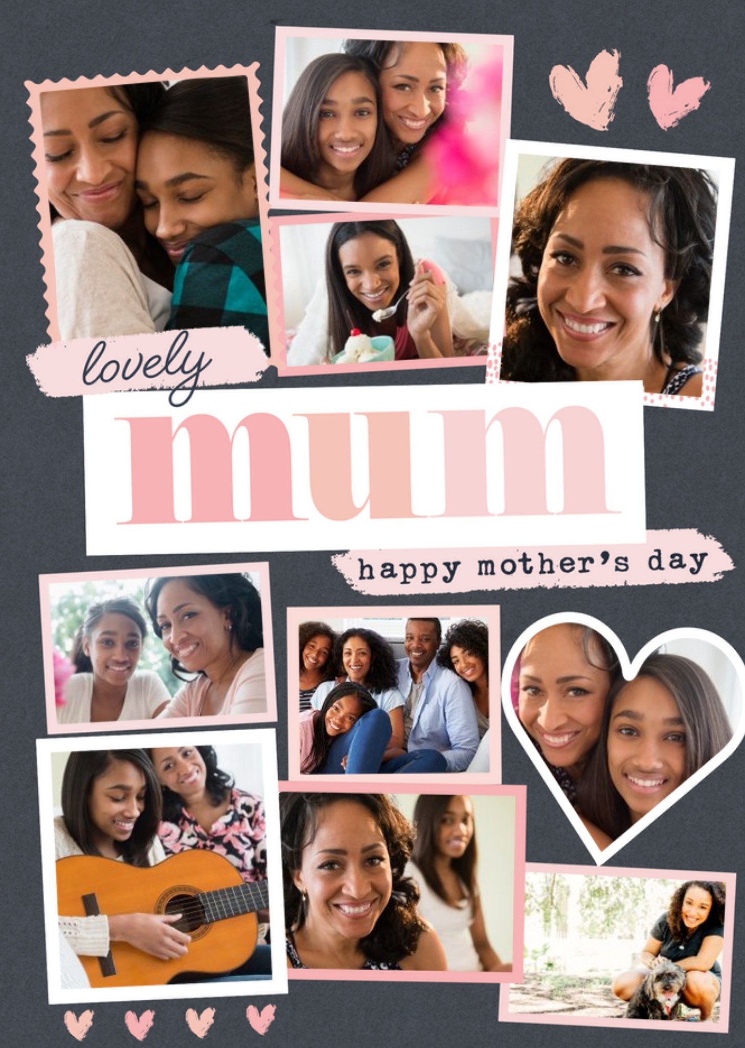 Moonpig Lovely Mum Happy Mothers Day Multiple Photo Upload Mothers Day Card, Large