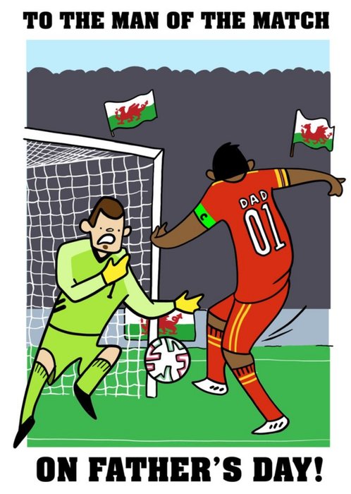 Wales Footballer Man Of The Match Father's Day Card