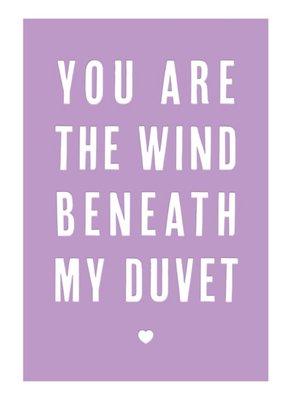 Mungo And Shoddy You Are The Wind Beneath My Duvet Funny Anniversay Card