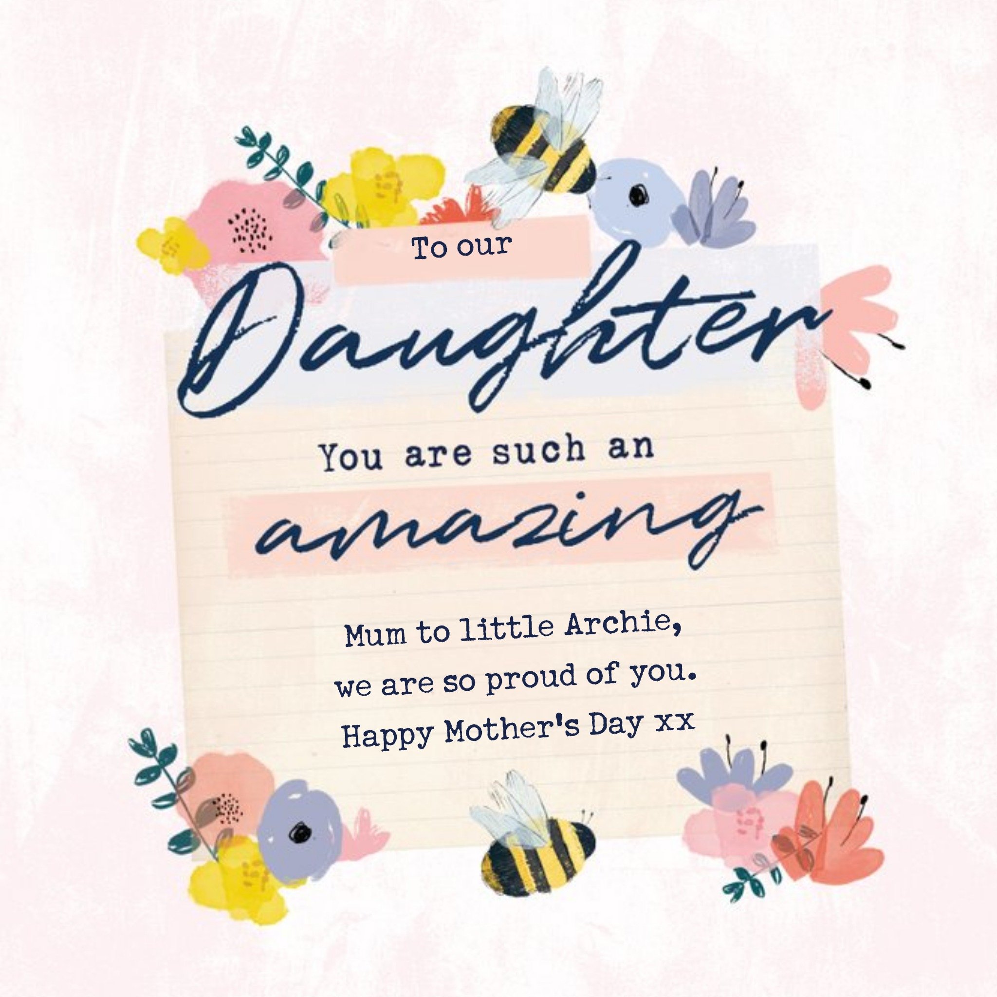 To Our Daughter Such An Amazing Mum Mother's Day Card, Square