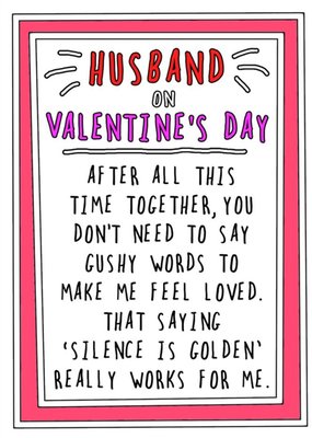 Silence Is Golden Funny Valentine's Card