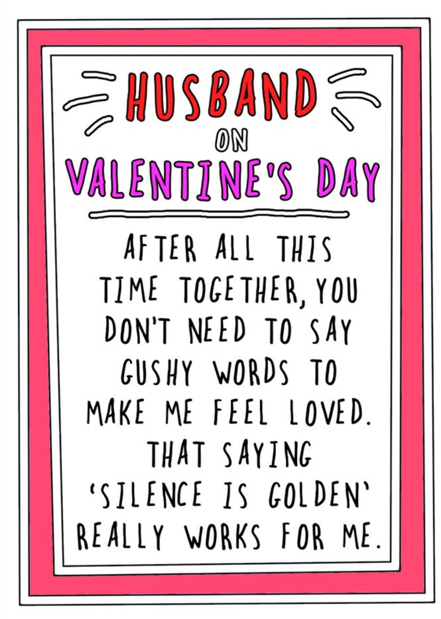 Go La La Silence Is Golden Funny Valentine's Card, Large