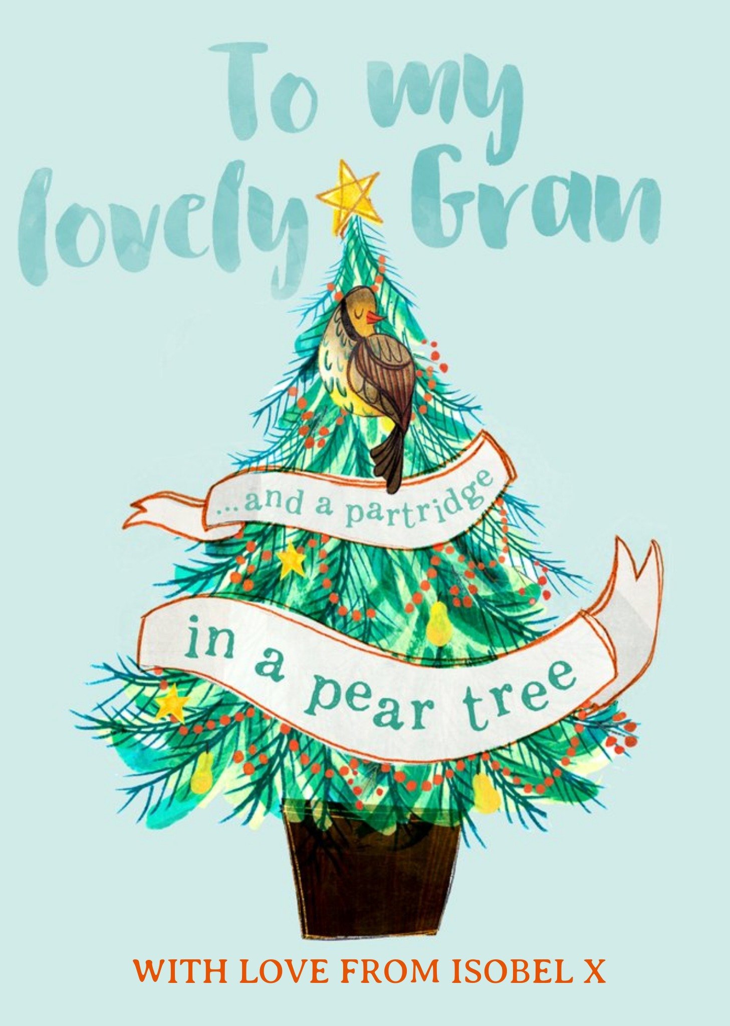 And A Partridge In A Pear Tree To My Lovely Gran Christmas Card Ecard