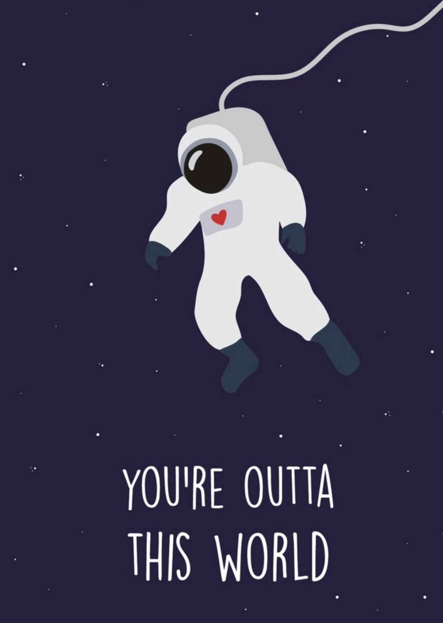 Rumble Cards You Are Outta This World Space Astronaut Valentines Day Card, Large